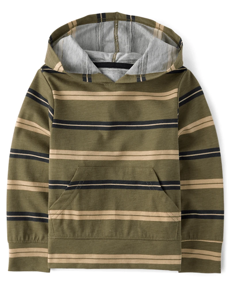 Baby And Toddler Boys Striped Hooded Top