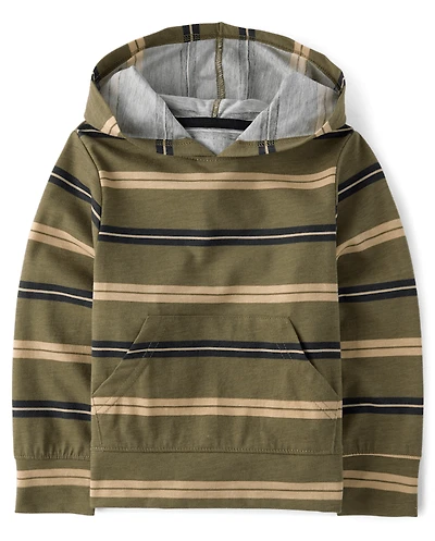 Baby And Toddler Boys Striped Hooded Top