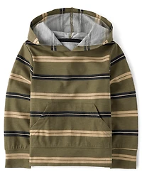 Baby And Toddler Boys Striped Hooded Top