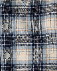 Baby And Toddler Boys Plaid Flannel Sherpa Lined Shacket