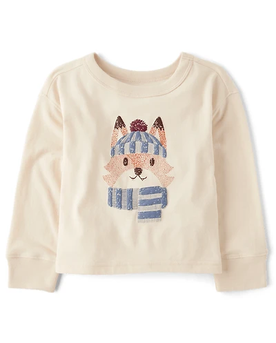 Baby And Toddler Boys Puff Print Fox Graphic Tee