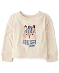 Baby And Toddler Boys Puff Print Fox Graphic Tee