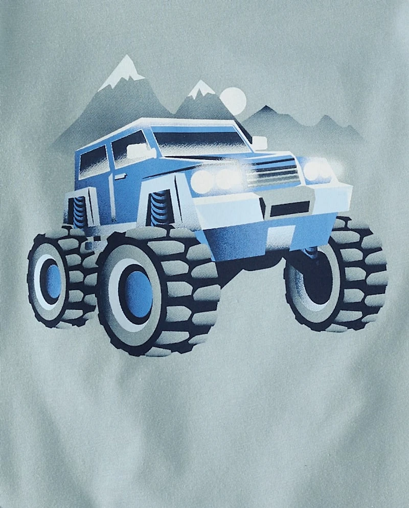 Baby And Toddler Boys Puff Print Graphic Layered Top