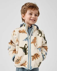 Baby And Toddler Boys Dino Sherpa Zip Up Jacket