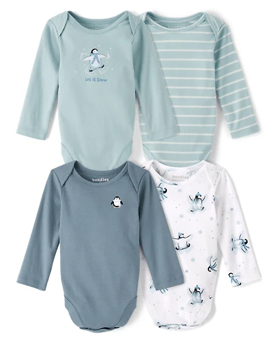 Baby Boys Penguin Bodysuit 4-Pack