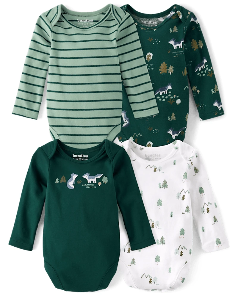 Baby Boys Fox Bodysuit 4-Pack