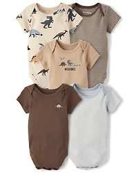 Baby Boys Dino Bodysuit 5-Pack