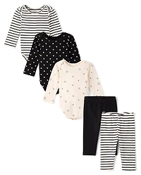 Baby Girls Striped 5-Piece Playwear Set