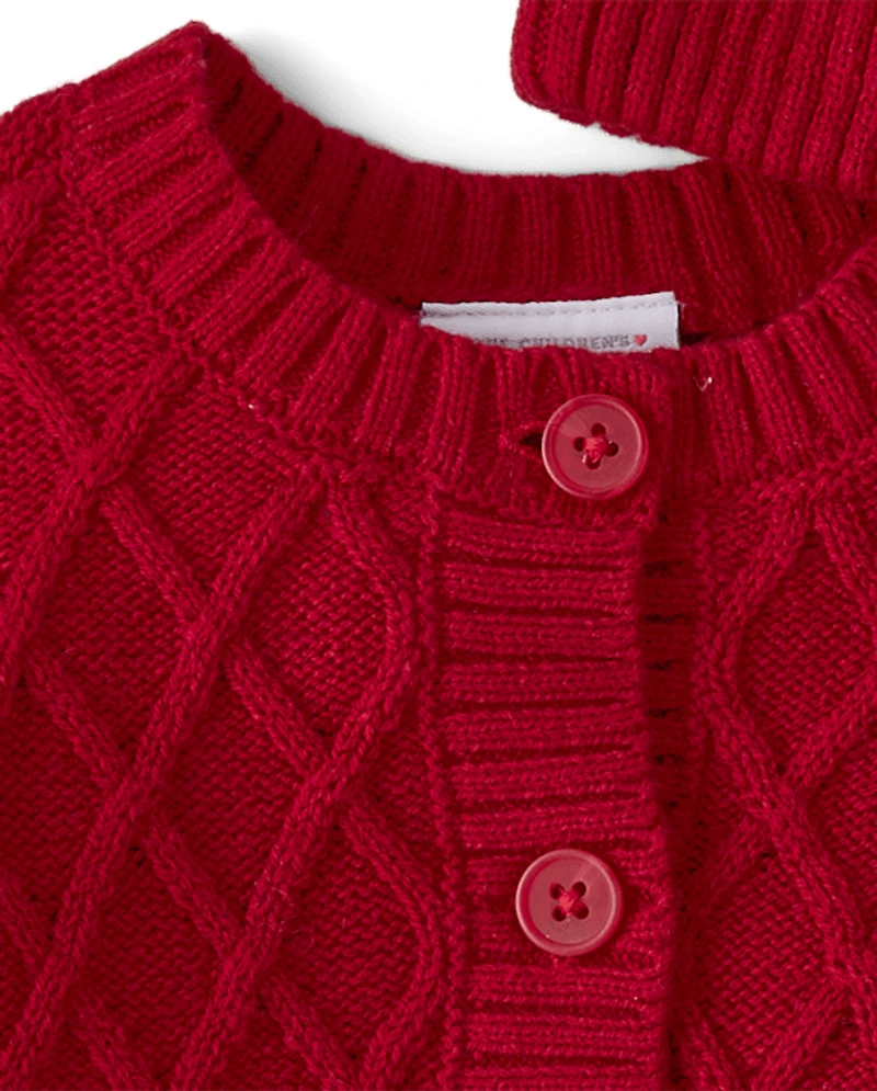 Baby Girls Cable Knit Sweater 2-Piece Outfit Set