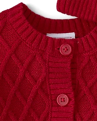 Baby Girls Cable Knit Sweater 2-Piece Outfit Set