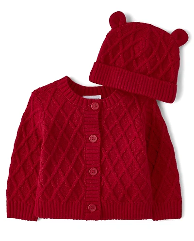 Baby Girls Cable Knit Sweater 2-Piece Outfit Set
