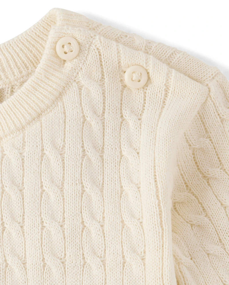 Baby Girls Bow Cable Knit Sweater 2-Piece Playwear Set