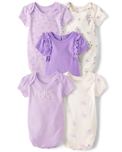 Baby Girls Floral Bodysuit 5-Pack