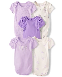 Baby Girls Floral Bodysuit 5-Pack