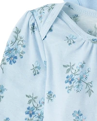 Baby Girls Floral Bow Bodysuit 4-Pack