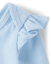 Baby Girls Flutter Sueded Rib 2-Piece Playwear Set