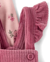 Baby Girls Floral Overalls 2-Piece Playwear Set