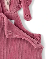 Baby Girls Floral Overalls 2-Piece Playwear Set