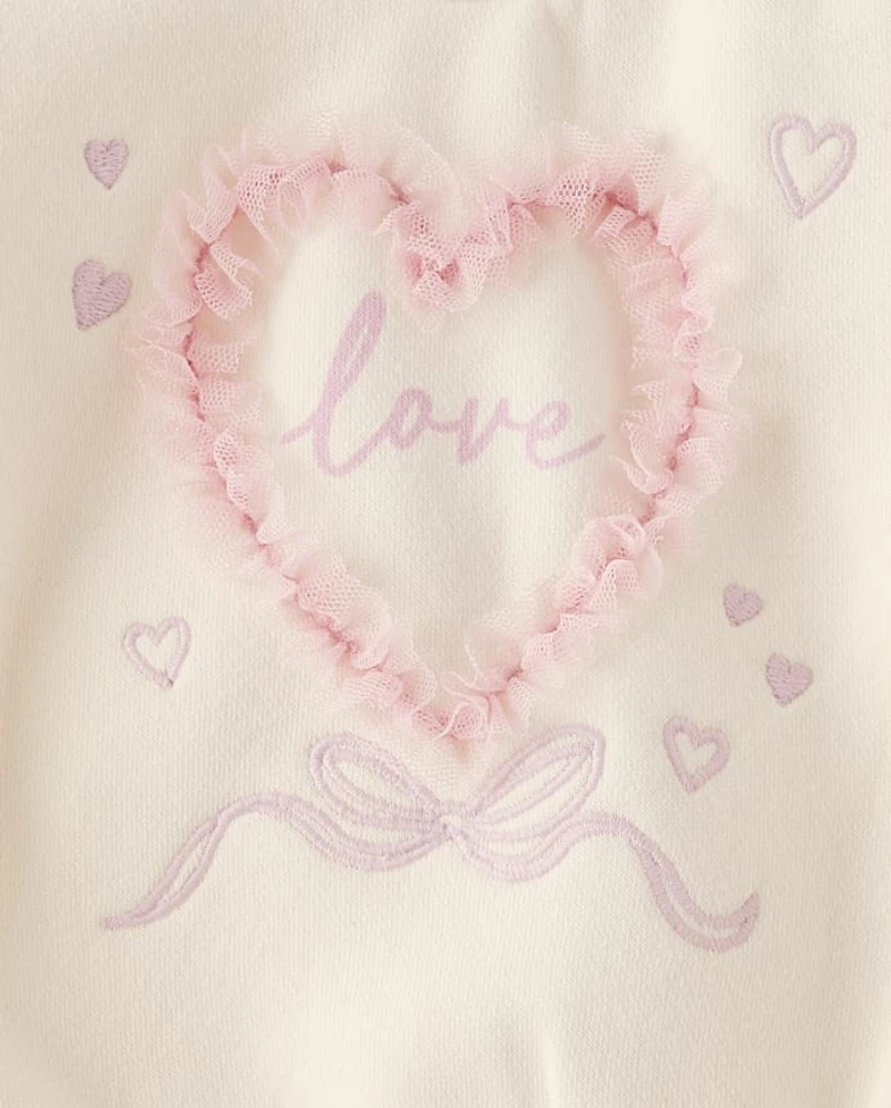 Baby Girls Mesh Heart 2-Piece Playwear Set