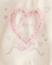 Baby Girls Mesh Heart 2-Piece Playwear Set