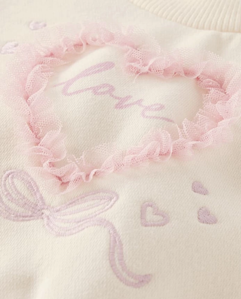 Baby Girls Mesh Heart 2-Piece Playwear Set