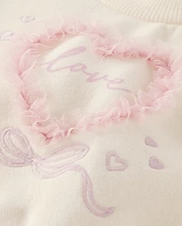 Baby Girls Mesh Heart 2-Piece Playwear Set