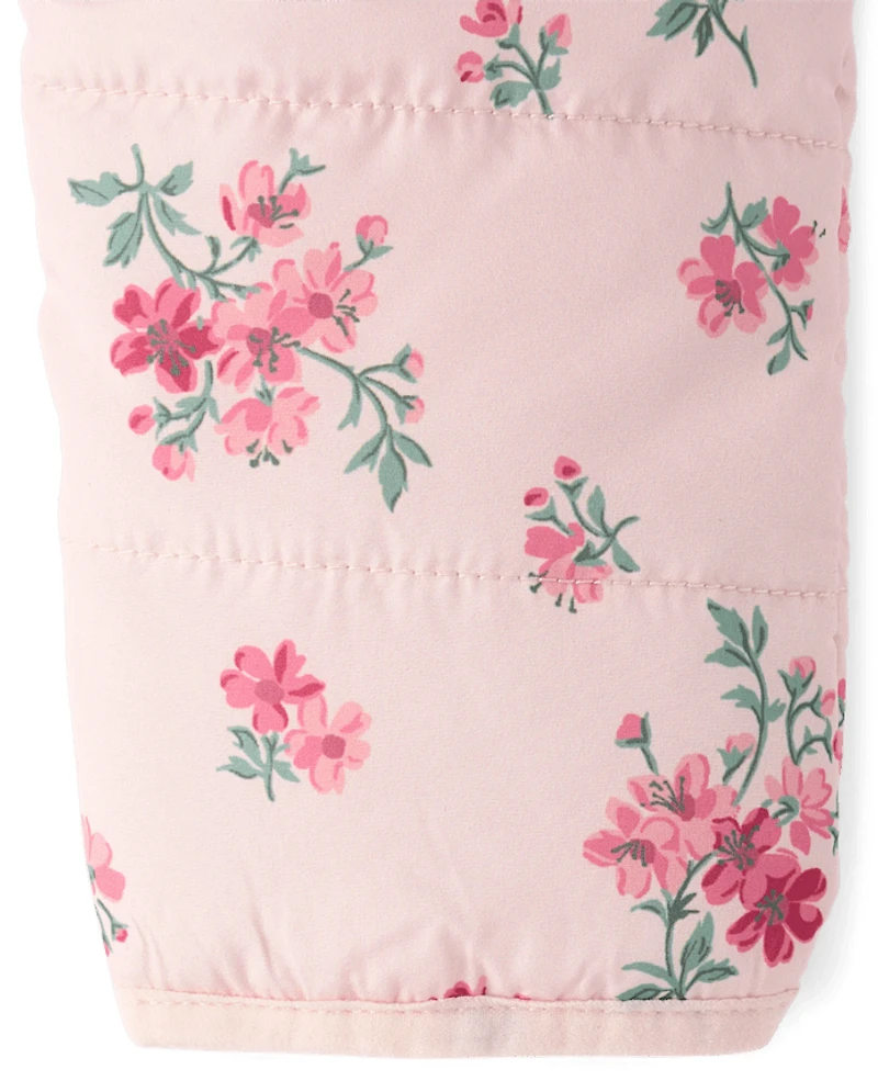 Baby Girls Floral Snowsuit