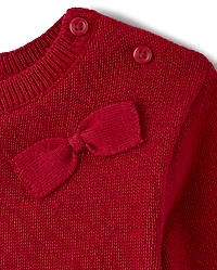 Baby Girls Bow Sweater Dress