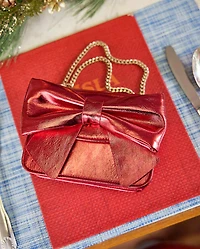 Girls Metallic Oversized Bow Bag