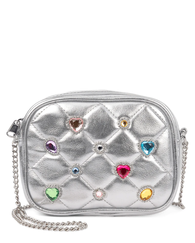 Girls Metallic Gemstone Bag