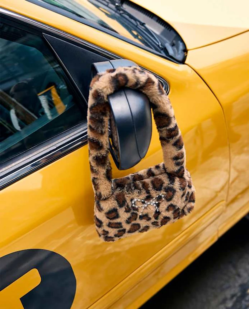 Girls Leopard Rhinestone Bow Shoulder Bag