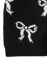 Lot de 2 bonnets à pompon et nœud pour fille