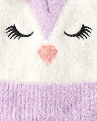 Ensemble 2 pièces pour fille avec hibou brodé temps froid