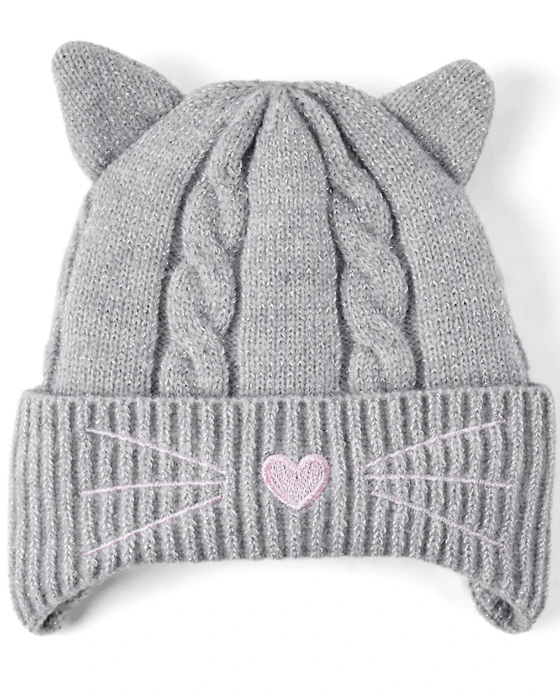 Ensemble 2 pièces pour temps froid avec motif chat petite fille