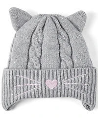Ensemble 2 pièces pour temps froid avec motif chat petite fille