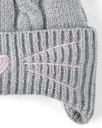 Ensemble 2 pièces pour temps froid avec motif chat petite fille