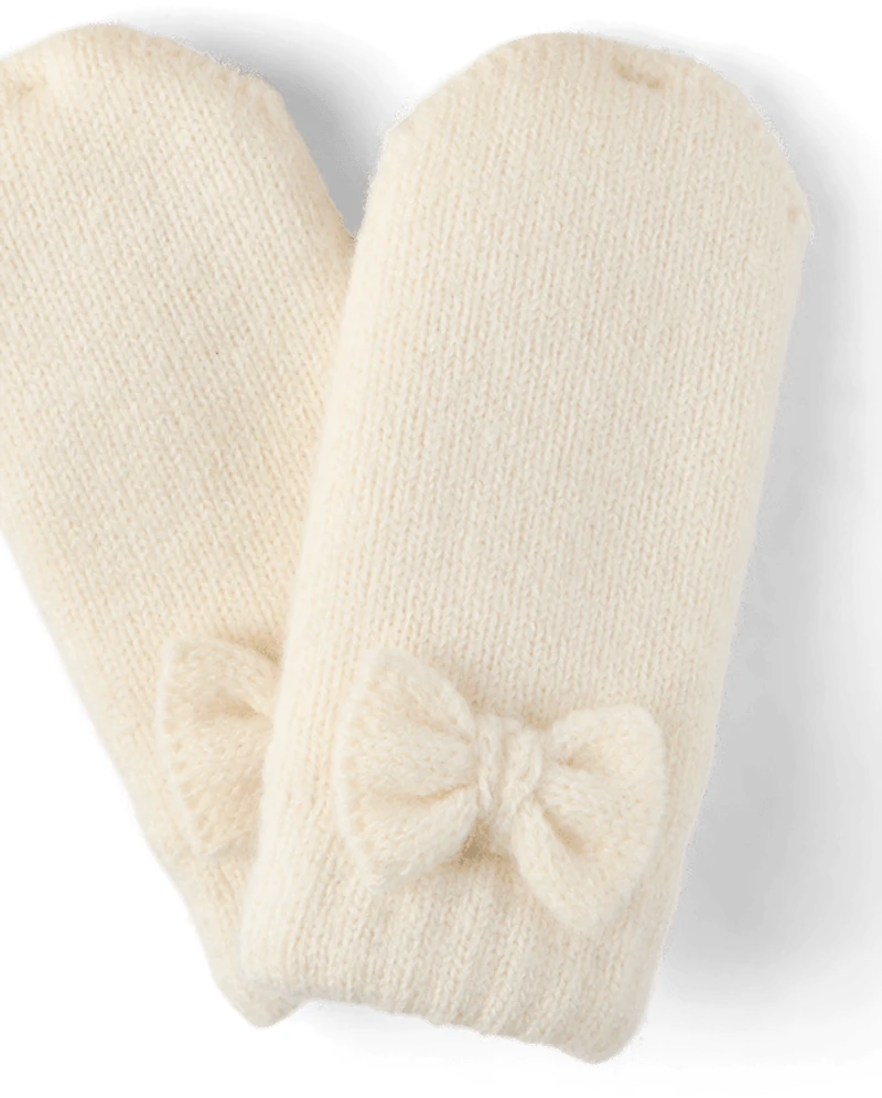 Ensemble 2 pièces pour bébé fille en maille torsadée avec nœud, idéal temps froid