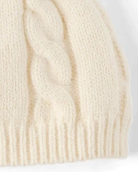 Ensemble 2 pièces pour bébé fille en maille torsadée avec nœud, idéal temps froid