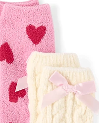 Girls Heart Bow 4-Piece Accessory Set