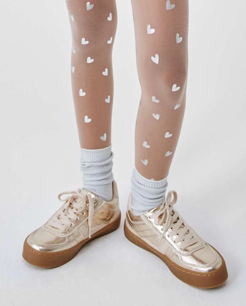 Collants en microfibre à cœur aluminium pour filles