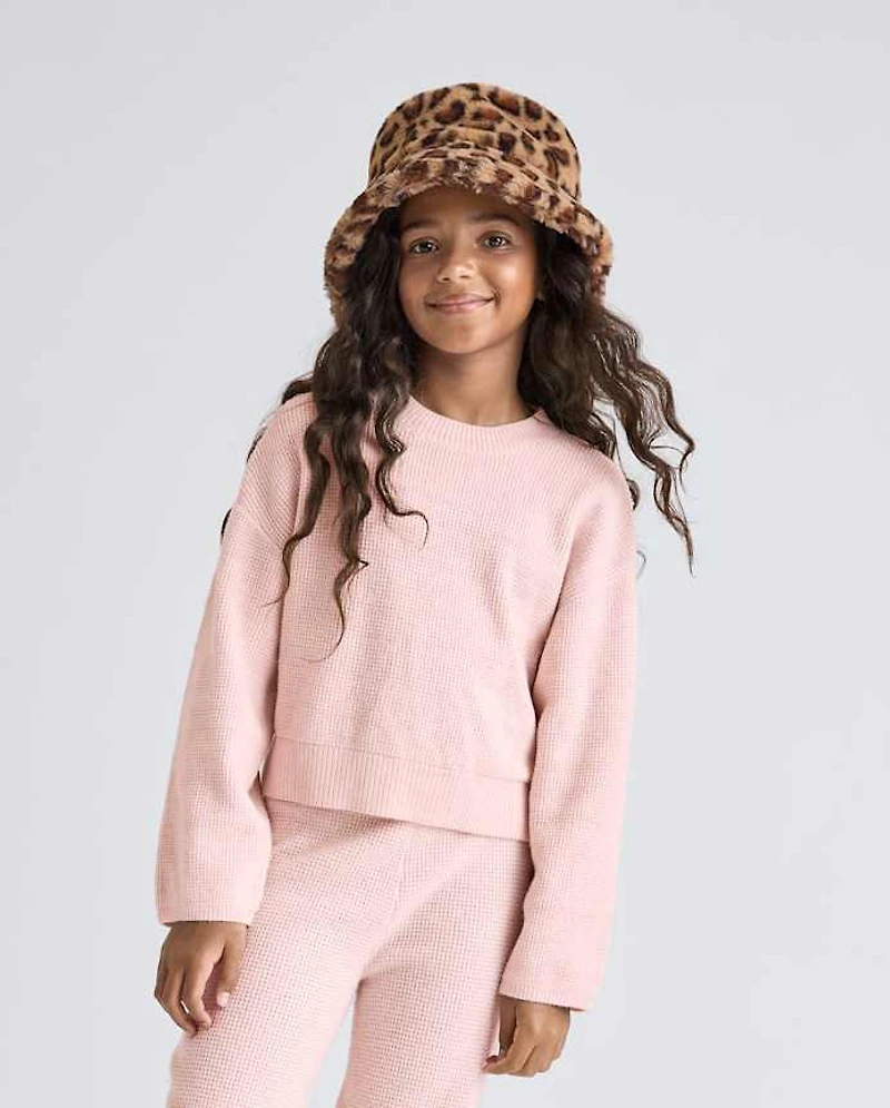 Girls Faux Fur Bucket Hat
