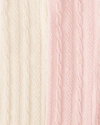 Toddler Girls Cable Knit Tights 2-Pack