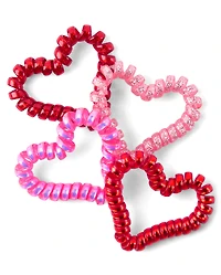Girls Heart Coil Bracelet 4-Pack