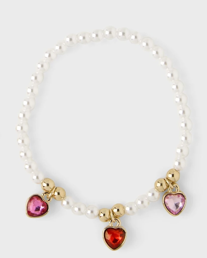 Girls Faux Pearl Charm 2-Piece Jewelry Set