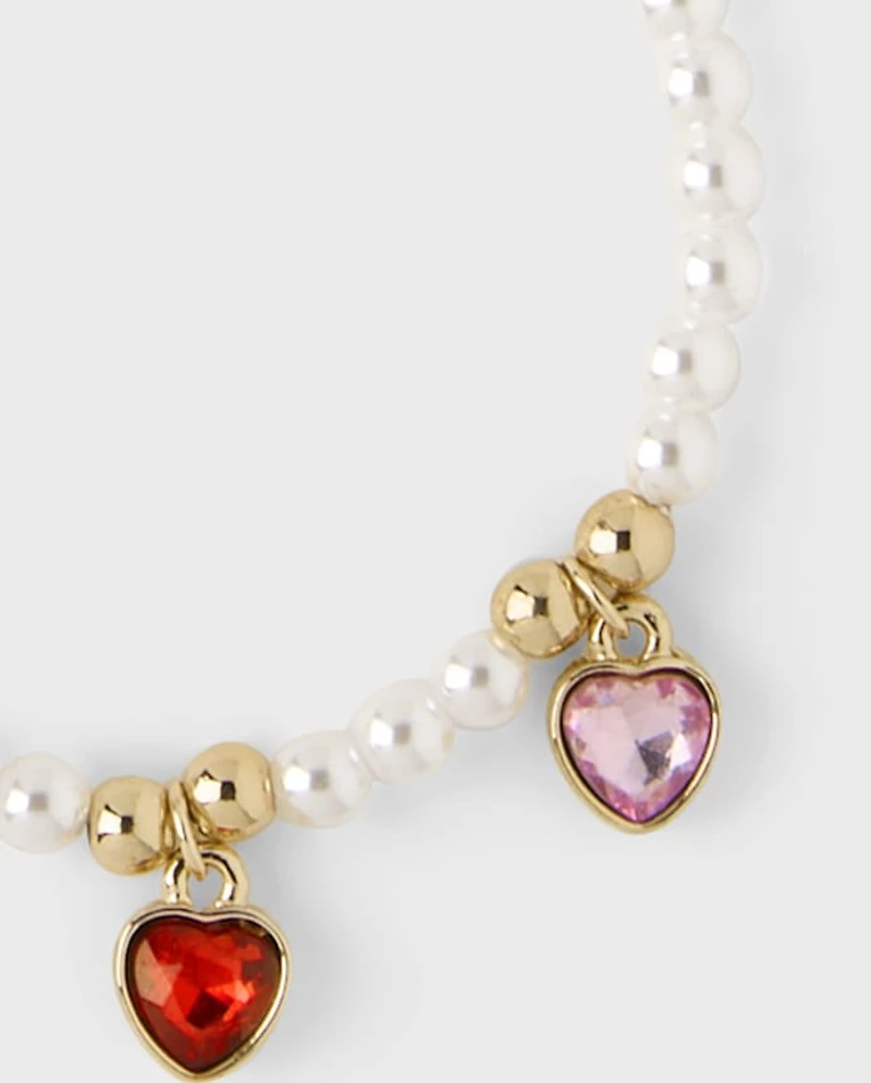 Girls Faux Pearl Charm 2-Piece Jewelry Set