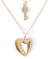 Girls Heart Layered Necklace