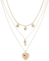 Girls Heart Layered Necklace