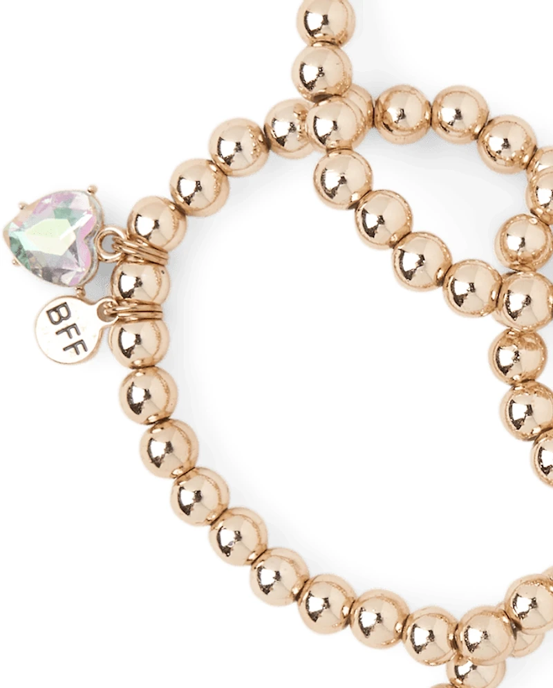 Girls Beaded Heart Bracelet 4-Pack
