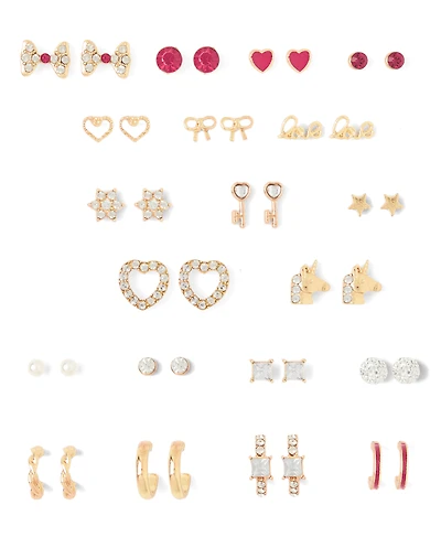 Girls Heart Earrings 20-Pack