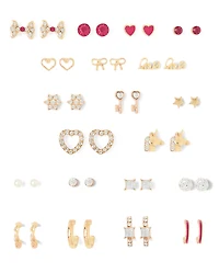 Girls Heart Earrings 20-Pack